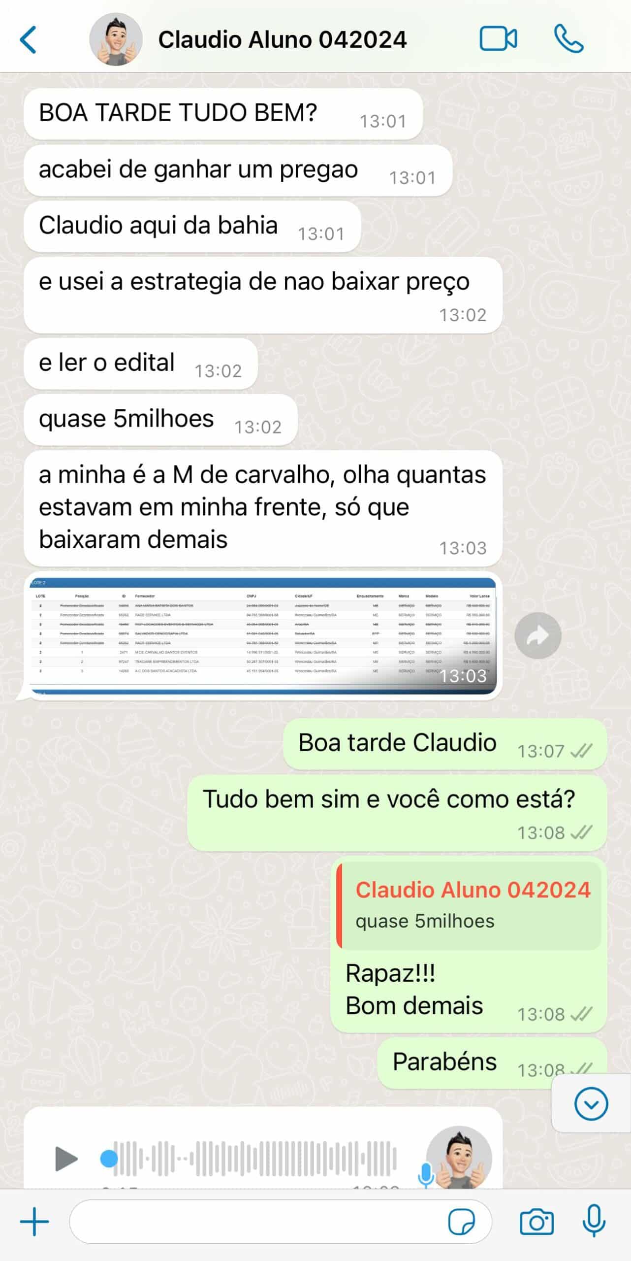 Depoimento curso licitante inovador