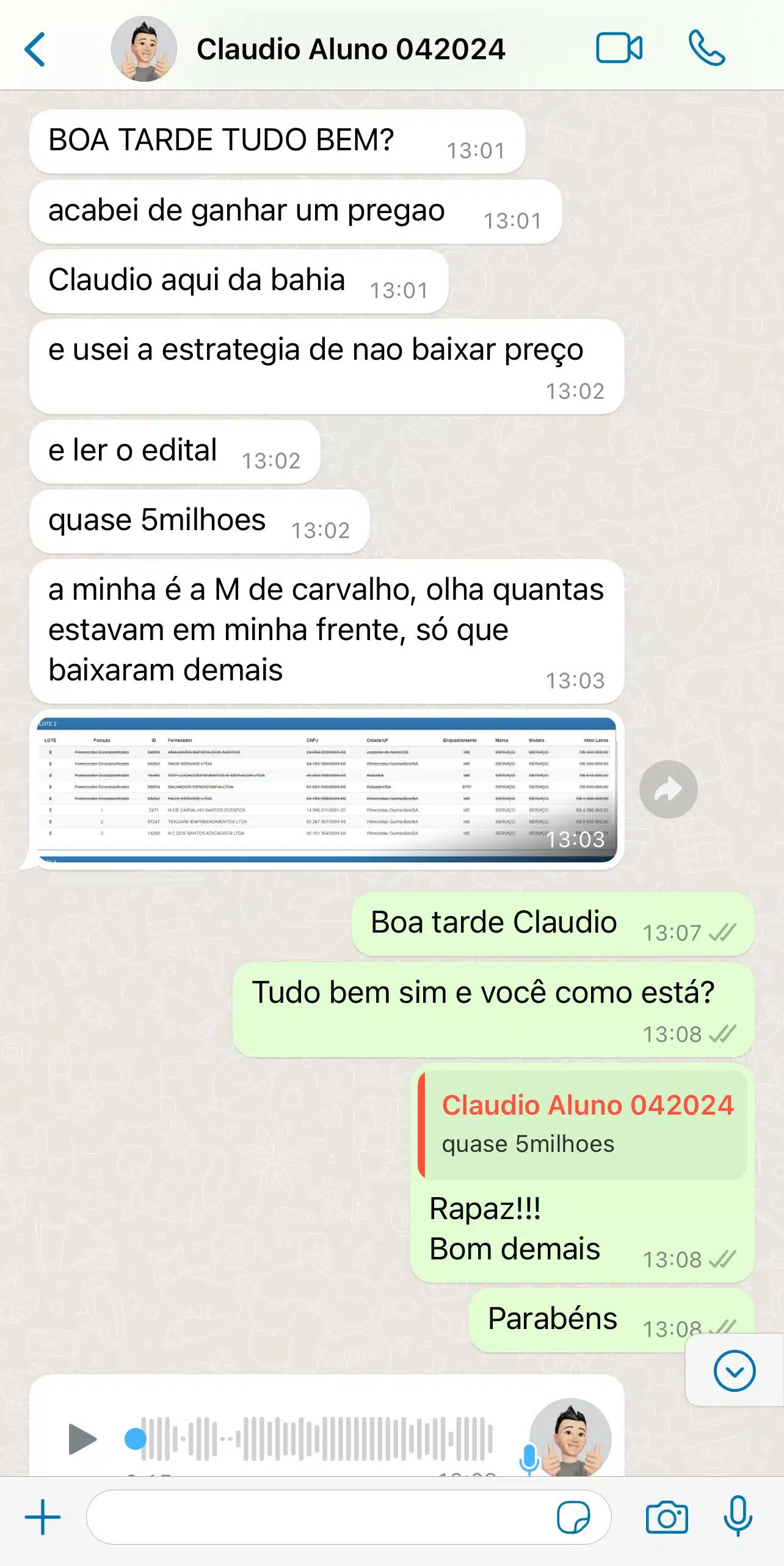 Depoimento curso licitante inovador